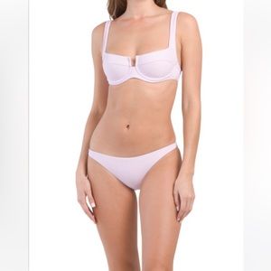 L*SPACE Ribbed Two-piece Swimsuit Collection bikini set in peony (D cup)